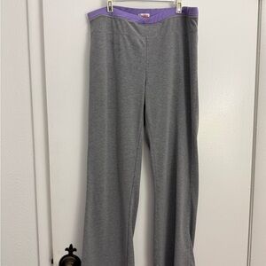 Danskin Gray V-Waist Jazz Pants with Purple Trim